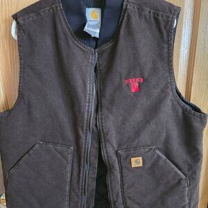 Carhartt Quilted Vest Size XL Tall Brown (Becks Logo)